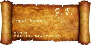 Fogel Vencel névjegykártya